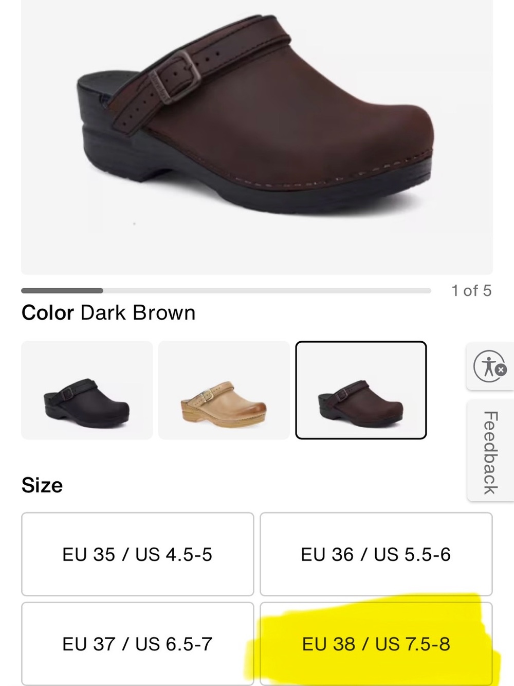 Dansko Ingrid Clog Sz 38 US 8 Oiled Leather Slip On Brown Comfortable Boho - Picture 11 of 17
